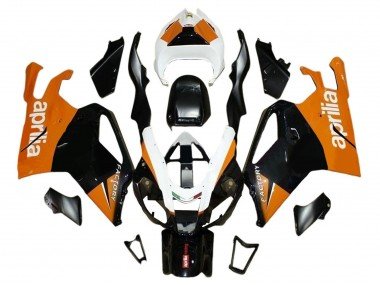 2003-2006 Black Orange White Aprilia RSV1000 Motorcycle Fairings