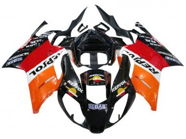 2003-2006 Orange White Red Black Repsol Aprilia RSV1000 Motorcycle Fairings
