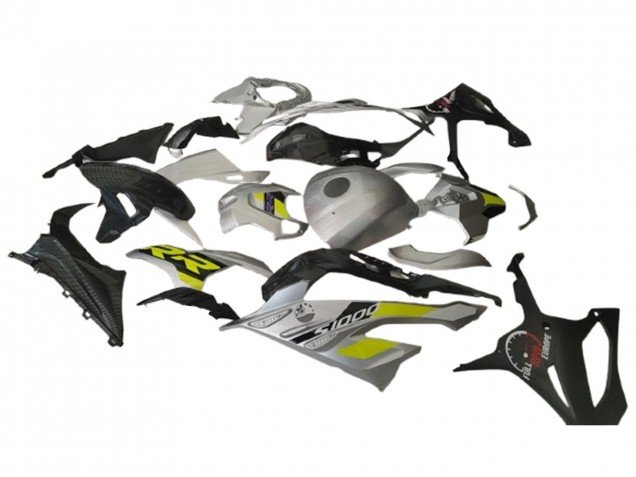2023-2024 Silver Yellow Carbon Fiber BMW S1000RR Motorcycle Fairings
