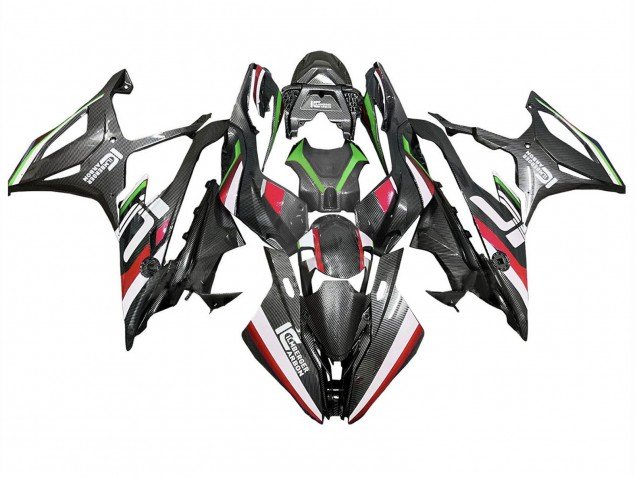 2019-2022 Black Red Green Carbon Fiber BMW S1000RR Motorcycle Fairings