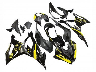 2019-2022 Glossy Black Yellow BMW S1000RR Motorcycle Fairings