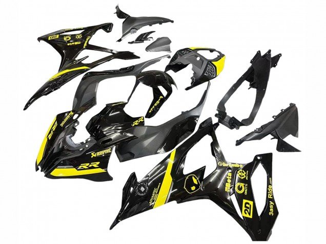 2019-2022 Glossy Black Yellow BMW S1000RR Motorcycle Fairings