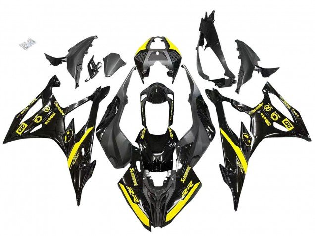2019-2022 Glossy Black Yellow BMW S1000RR Motorcycle Fairings