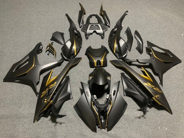 2019-2022 Black Gold Carbon Fiber BMW S1000RR Motorcycle Fairings