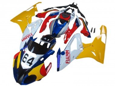 2015-2016 Yellow White Blue Fiamm 64 BMW S1000RR Motorcycle Fairings