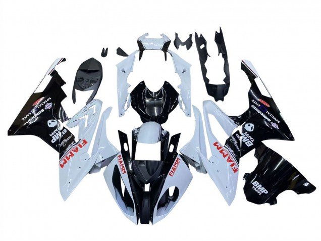 2015-2016 White Glossy Black Fiamm BMW S1000RR Motorcycle Fairings