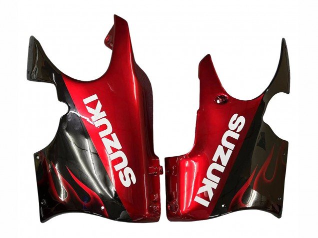 2004-2006 Glossy Black Red Flame Suzuki GSX600F/GSX750F Motorcycle Fairings