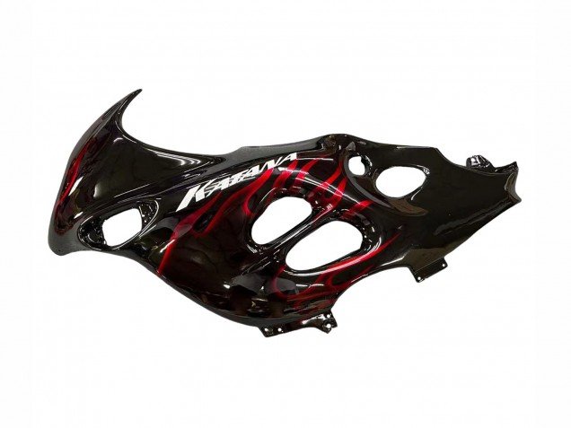 2004-2006 Glossy Black Red Flame Suzuki GSX600F/GSX750F Motorcycle Fairings