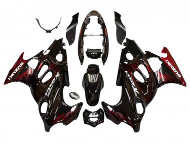 2004-2006 Glossy Black Red Flame Suzuki GSX600F/GSX750F Motorcycle Fairings