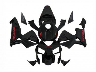 2003-2004 Glossy Black Red Decals Honda CBR600RR Motorcycle Fairings