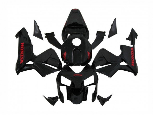 2003-2004 Glossy Black Red Decals Honda CBR600RR Motorcycle Fairings