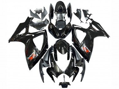 2006-2007 Glossy Black Silver Red Suzuki GSXR 600 / GSXR 750 Motorcycle Fairings