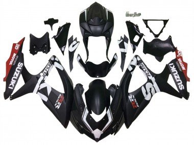 2008-2010 Matte Black Red White Suzuki GSXR 600 / GSXR 750 Motorcycle Fairings