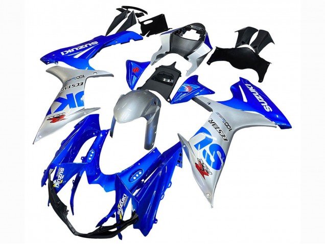 2011-2024 Blue Silver Ecstar Suzuki GSXR 600 / GSXR 750 Motorcycle Fairings