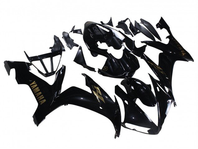 2004-2006 Glossy Black Gold Decals Yamaha YZF 1000 R1 Motorcycle Fairings