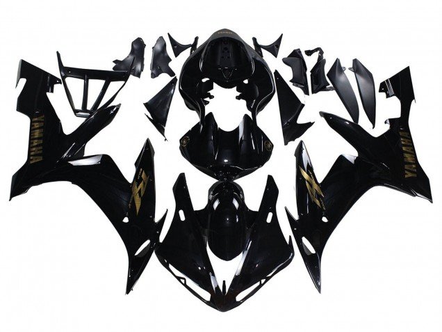 2004-2006 Glossy Black Gold Decals Yamaha YZF 1000 R1 Motorcycle Fairings