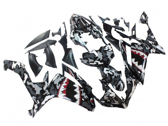 2007-2008 Grey White Camouflage Shark Yamaha YZF 1000 R1 Motorcycle Fairings