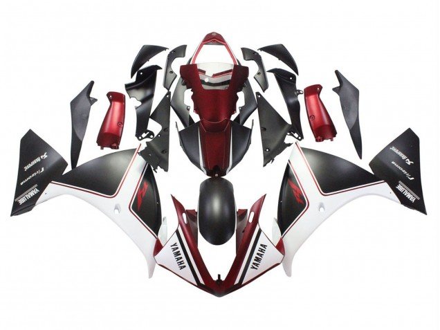 2009-2011 Red White Matte Black Yamaha YZF 1000 R1 Motorcycle Fairings