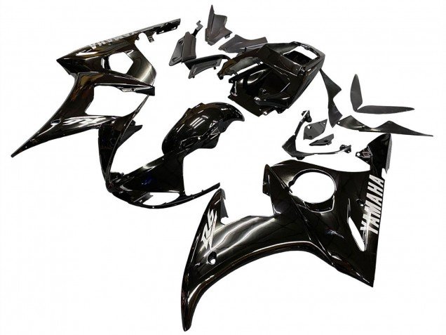 2006-2009 Glossy Black White Decals Yamaha YZF R6S Motorcycle Fairings