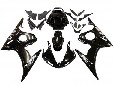 2006-2009 Glossy Black White Decals Yamaha YZF R6S Motorcycle Fairings