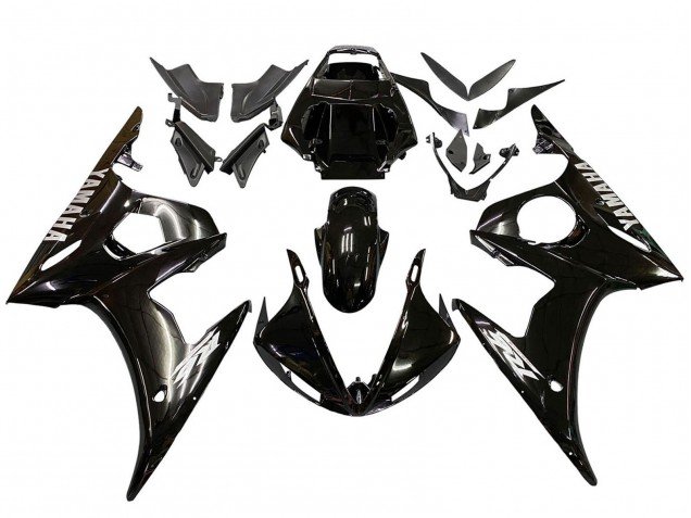 2006-2009 Glossy Black White Decals Yamaha YZF R6S Motorcycle Fairings