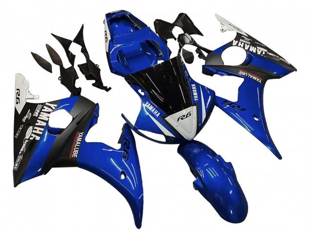 2006-2009 Blue White Glossy Black Yamalube Yamaha YZF R6S Motorcycle Fairings