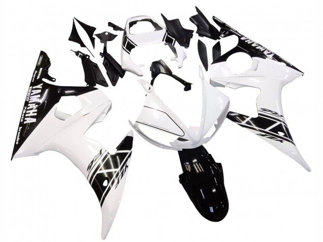 2006-2009 White Glossy Black Yamaha YZF R6S Motorcycle Fairings