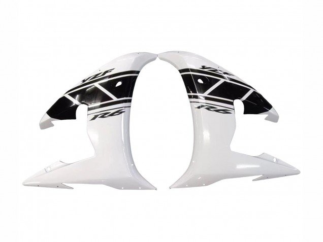 2006-2009 White Glossy Black Yamaha YZF R6S Motorcycle Fairings