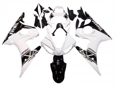 2006-2009 White Glossy Black Yamaha YZF R6S Motorcycle Fairings