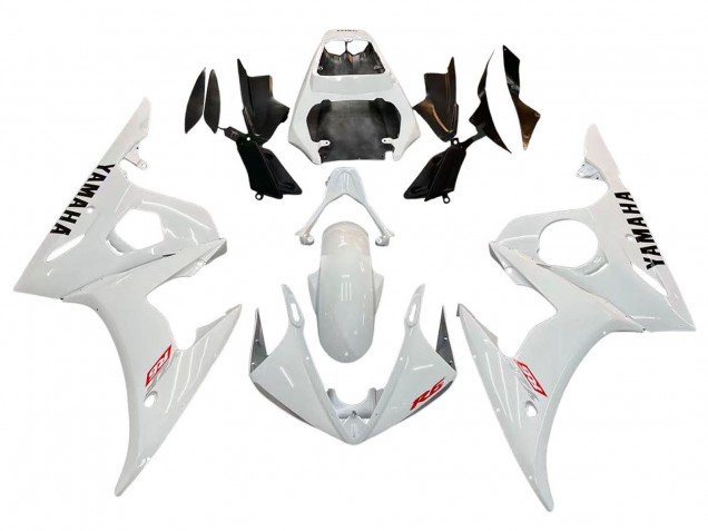 2006-2009 White Yamaha YZF R6S Motorcycle Fairing Kits