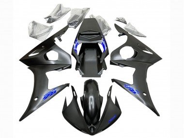 2003-2004 Matte Black Blue Yamaha YZF R6 Motorcycle Fairings