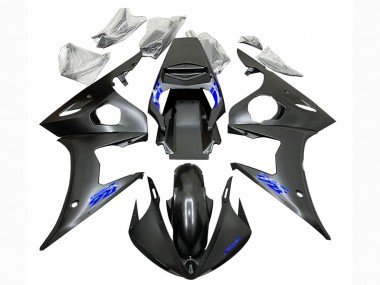 2003-2004 Matte Black Blue Yamaha YZF R6 Motorcycle Fairings