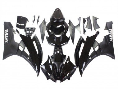 2006-2007 Glossy Black Matte Black Yamaha YZF 600 R6 Motorcycle Fairings