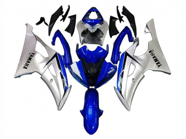 2008-2016 Silver Blue Yamaha YZF 600 R6 Motorcycle Fairings