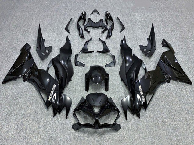 2019-2022 Glossy Black Kawasaki ZX6R Motorcycle Fairing