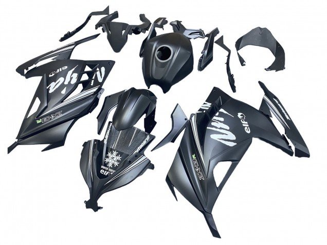 2013-2024 Matte Black White Elf Snow Kawasaki EX300 Motorcycle Fairings