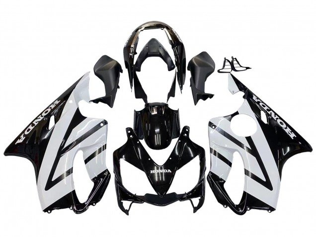 2004-2007 White Glossy Black Honda CBR600 F4i Motorcycle Fairings