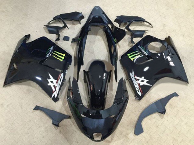 1996-2007 Glossy Black Green Monster Honda CBR1100XX Blackbird Motorcycle Fairings