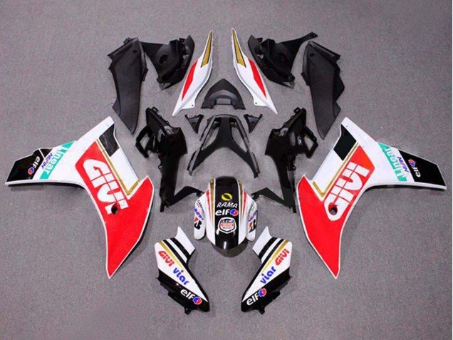 2011-2013 White Red Gold Glossy Black Givi Honda CBR600F Motorcycle Fairings