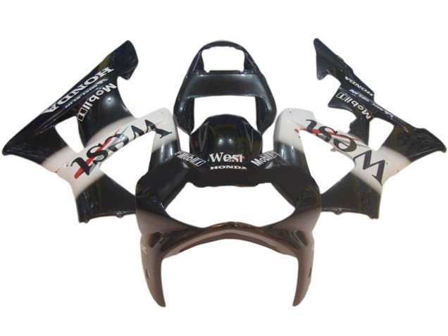 2000-2001 Glossy Black White West Honda CBR900RR 929 Motorcycle Fairings