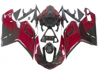 2007-2014 Red Glossy Black Ducati 848 Motorcycle Fairing