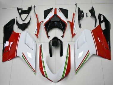 2007-2014 White Red Green Glossy Black Ducati 848/1098/1198 Motorcycle Fairings