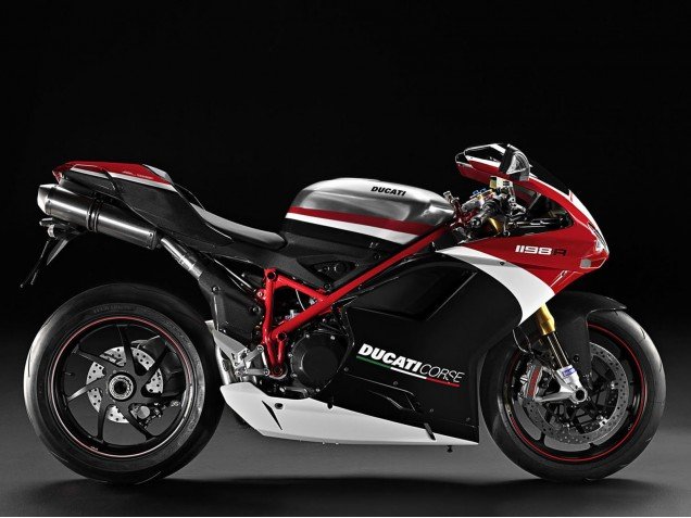 2007-2014 White Red Glossy Black Ducati 848/1098/1198 Motorcycle Fairings