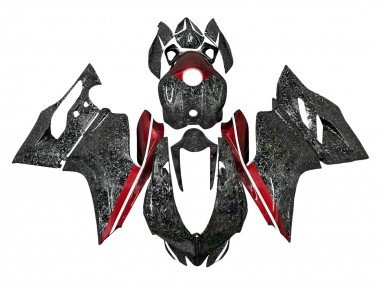 2011-2014 Black Forged Carbon Fiber Style Red Ducati Panigale 899/1199 Motorcycle Fairings