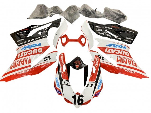 2011-2014 White Red Glossy Black Valsir Fiamm Ficc 16 Ducati Panigale 1199 Motorcycle Fairings