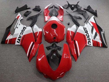 2015-2020 White Red Glossy Black Ducati 959 Bike Fairings