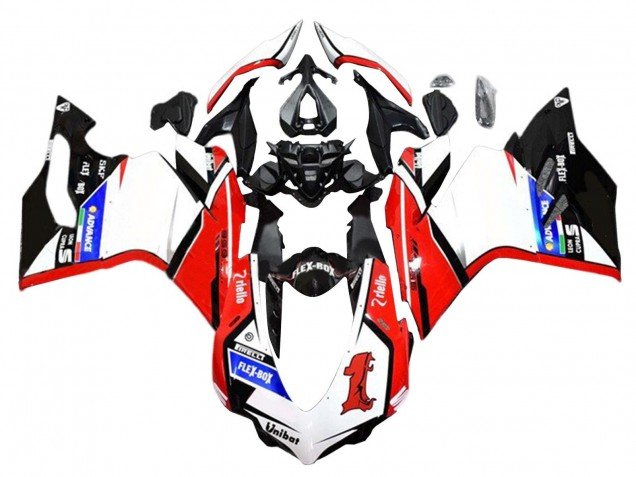 2015-2020 White Red Glossy Black Unibat Flex-Box Ducati 959/1299 Motorcycle Fairings