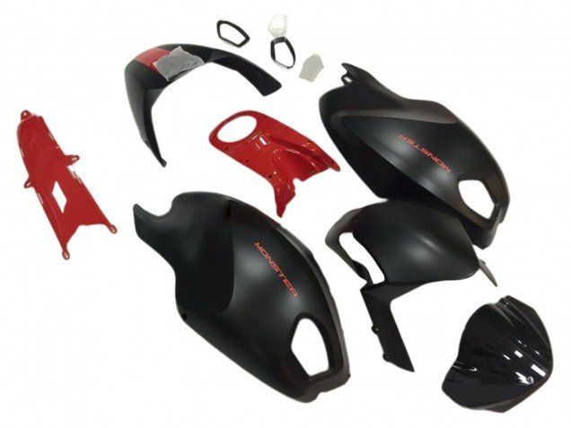 2008-2012 Red Matte Black Monster Ducati Monster 696 796 1100 1100S Motorcycle Fairings