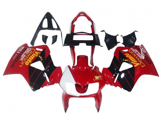 1998-2001 Red White Glossy Black Vimto Honda VFR 800 Motorcycle Fairings