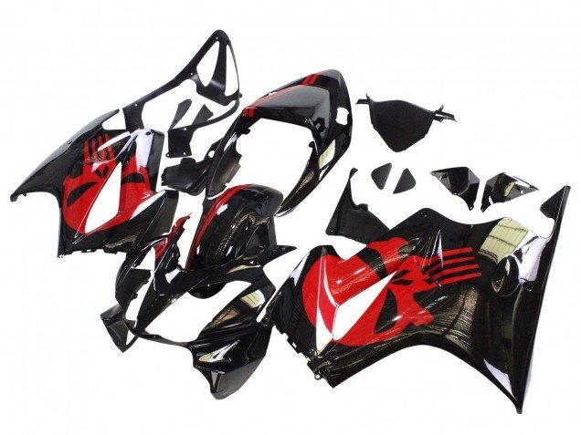 2002-2013 Glossy Black Red Honda VFR 800 Motorcycle Fairings